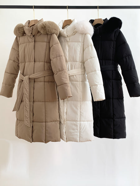 Long Belted Puffer Coat Winter Wonderland Outfit Women Casual Jacket, Versatile Winter Outerwear With Chic Design, Perfect For Everyday Fashion And Cold Weather Comfort