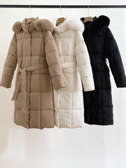 Long Belted Puffer Coat Winter Wonderland Outfit Women Casual Jacket, Versatile Winter Outerwear With Chic Design, Perfect For Everyday Fashion And Cold Weather Comfort