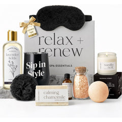 Gift Set with Wine Tumbler, Candle, Silk Sleep Mask, Bath Salts in Glass, Bath Bomb, Essential Oil, Bubble Bath Soap, Loofa and Soap Bar - Eye Catching and Unique Spa Bath Gift Set