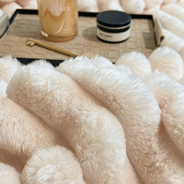 Luxurious Faux Rabbit Fur Throw Blanket