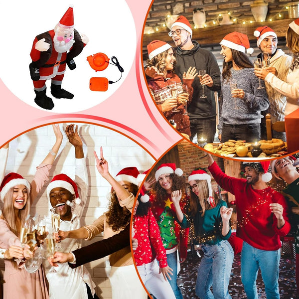 Santa Claus Inflatable Costume - Waterproof Festive Jumpsuit - Blow up Christmas Santa Claus Suit - for Parties Family Gathering Performance Activities Celebrations