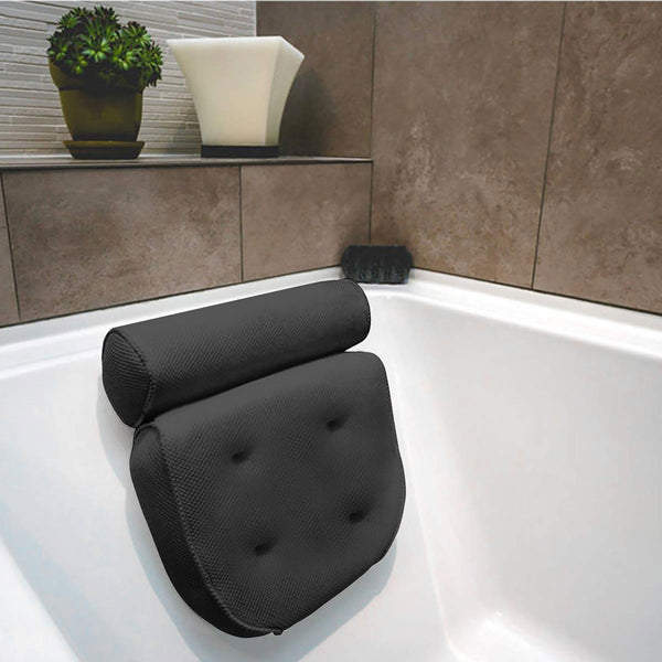 3D Mesh Bathtub Pillow with Neck and Back Support - Quick-Dry Vinyl Bath Mat, 6 Suction Cups and Hooks, Machine Washable Spa Accessory, Suitable for Bathtub, Hot Tub - Bathing Aid, Hot Spring Bath, Shower Decor, Bath Pillow, Bathtub Bathroom