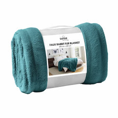 Safdie Faux Rabbit Fur Blanket in 3 Colours, 234 X 249 Cm