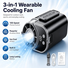 Wall-mounted Fan, USB Rechargeable Five-speed Adjustable Multi-function Electric Fan, Silent And Fast Cooling And Dehumidifying High-speed Fan, Handheld Mini with Hanging Strap for Wearing Around The Waist, for Travel And Outdoor Use., for Outdoor