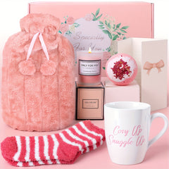 Pink Birthday Gifts for Women - Unique Pampering Gift Baskets, Perfect for Mothers, Wives, Sisters, Girls, Daughters, And Grandmothers - Rose Pamper Gifts, Relaxation Spa Ladies Gifts Self Care Package - Back to School - Valentine's Day Gift Set