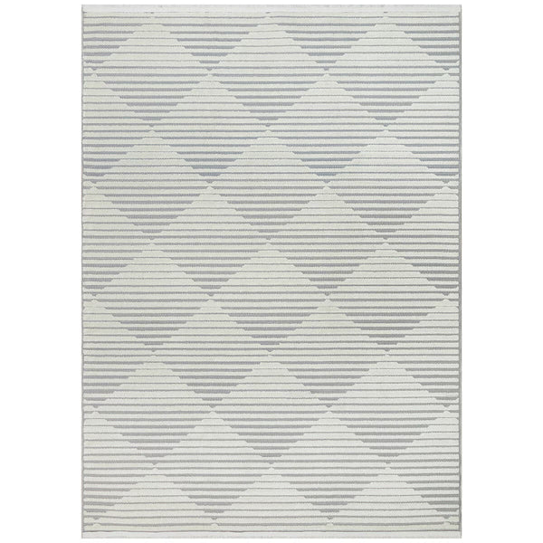 Concept Looms Jazz Grey Diamond Indoor Oudoor Rug, in 2 Sizes