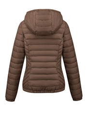 Women's Autumn/Winter Simple Lightweight Hooded Commuter Padded Coat with Pockets