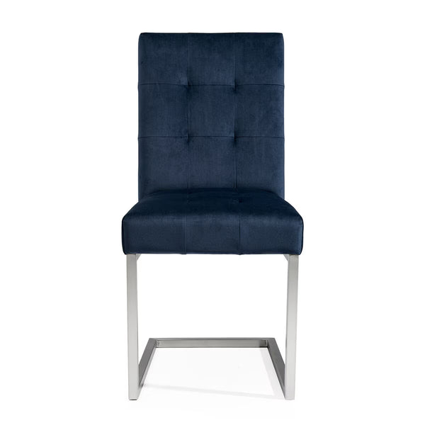 Bentley Designs Tivoli Navy Velvet Cantilever Dining Chair, 2 Pack
