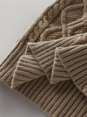 2025 Winter American Stand-Up Collar Half-Zip Knit Aran Sweater Mr. Pony Knitwear Pullover Card