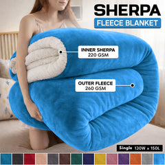 1pc Luxurious Double-Sided Sherpa Throw Blanket – Soft, Warm & Cozy Contemporary Blanket, Machine Washable, Perfect for Couch, Bed, Office & Travel, Ideal Gift