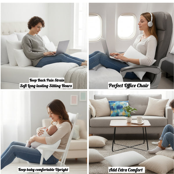 Oblong Cushion Pads Rectangular Shape Deep Fill Inner Insert Hollowfiber Cushions