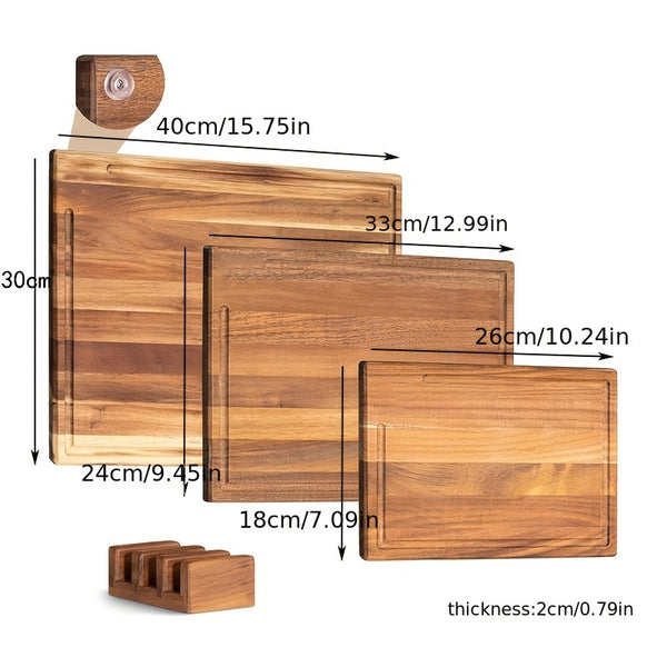 3pcs Cutting Board Set, Essential Kitchen Chopping Board, Camping Gear, Kitchen Decor, Christmas Gift, Professional Cutting Board for Meat, Vegetables, Cheese, Fruit, Kitchen Gadgets & Accessories