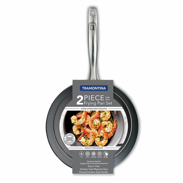 Tramontina Ceramic Hard Anodised Fry Pan Set, 2 Piece