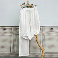 Women's Comfortable Straight-leg Pants - Lightweight Summer Casual Trousers, Wide-leg, Loose-fit, Breathable Straight-leg Pants