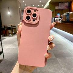 Matte Silicone Phone Case For iPhone 15 14 13 12 11 Pro Max XR XS X 8 7 14 15 Plus SE 2020 Camera Lens Portector Soft Cover