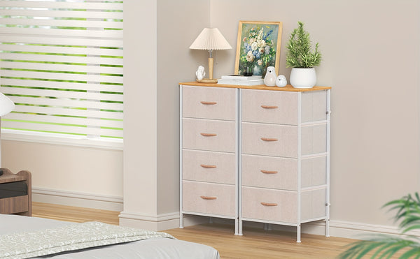 1pc Modern Tall Dresser with 4 Spacious Drawers - Large Storage Cabinet with MDF Wood Top & Sturdy Metal Frame, Freestanding Tall Tower Unit with Legs, 68.58cm+ Height, 3.2 Cu Ft Capacity, Space-Saving Vertical Organizer for Bedroom/Living Room