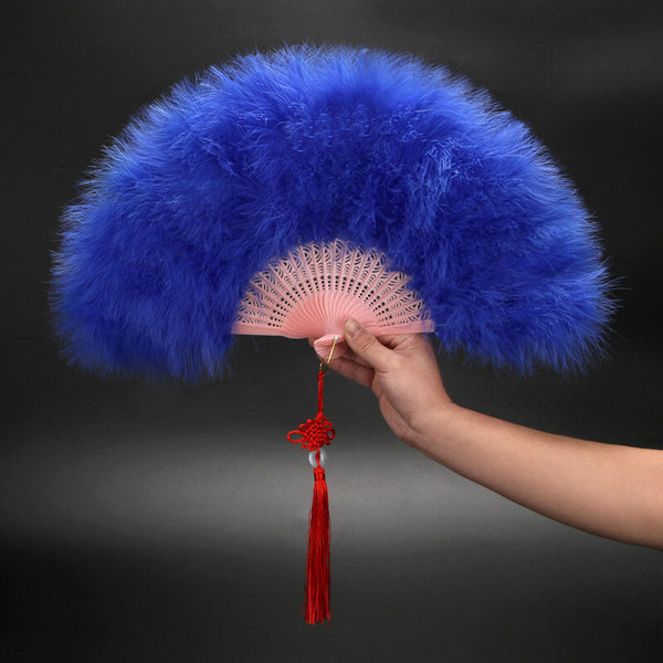 1pc Women Classical Feather Fan, Hand Fan Folding Fans for Costume Dancing Show Party Wedding Decoration