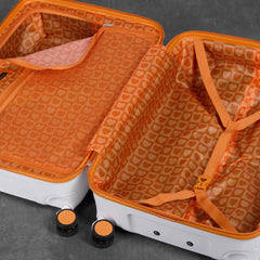 Rock Love Island Hardside Large Suitcase in White + Orange