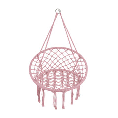 Courtyard Woven Hanging Basket, Hanging Cotton Rope Iron Ring Hanging Chair, Balcony Rocking Chair, Suitable for Indoor, Outdoor, Home, Balcony, Courtyard, Garden, Maximum Load Capacity: 200kg, Material: Iron Ring, Cotton Rope (No Include Cushion)