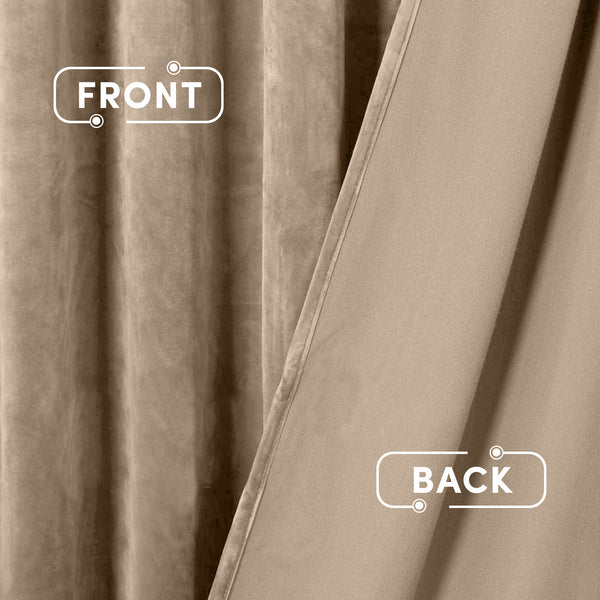 2pc Luxury Velvet Curtain Panels with Free Matching Velvet Cushion Cover – Thermal Insulated Grommet Top Drapes, Energy Saving Curtain Panels for Bedroom & Living Room Home Decor, Perfect Holiday Gift