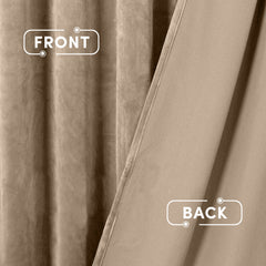 2pc Luxury Velvet Curtain Panels with Free Matching Velvet Cushion Cover – Thermal Insulated Grommet Top Drapes, Energy Saving Curtain Panels for Bedroom & Living Room Home Decor, Perfect Holiday Gift