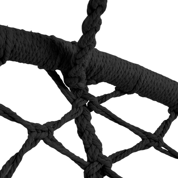 Courtyard Woven Hanging Basket, Hanging Cotton Rope Iron Ring Hanging Chair, Balcony Rocking Chair, Suitable for Indoor, Outdoor, Home, Balcony, Courtyard, Garden, Maximum Load Capacity: 200kg, Material: Iron Ring, Cotton Rope (No Include Cushion)