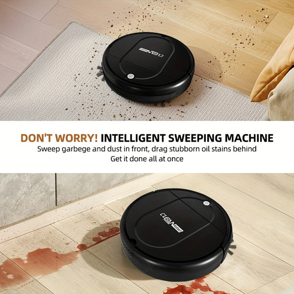 3-in-1 Robot Vacuum Cleaner | 4, 000 Pa Powerful Suction, Up to 90mins Runtime, Low Noise, Suitable for Hard Floors, Flatmarble Tiles, and Wood Floors | USB Charging, Hair Anti-Tangling, Blow and Suction Integrated, Crash Protection
