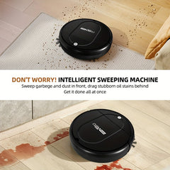3-in-1 Robot Vacuum Cleaner | 4, 000 Pa Powerful Suction, Up to 90mins Runtime, Low Noise, Suitable for Hard Floors, Flatmarble Tiles, and Wood Floors | USB Charging, Hair Anti-Tangling, Blow and Suction Integrated, Crash Protection