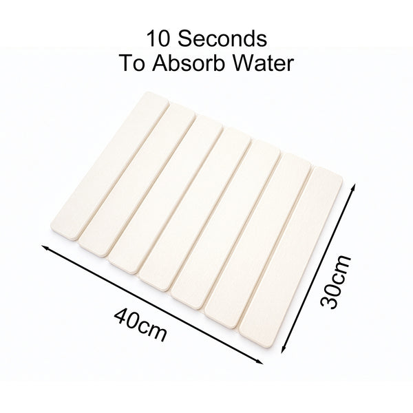 Stone Kitchen Countertop Drain Mat, Foldable Diatomaceous Earth Dish Drain Mat, Suitable for Bowls, Plates, And Cups, 40 X 30 Cm