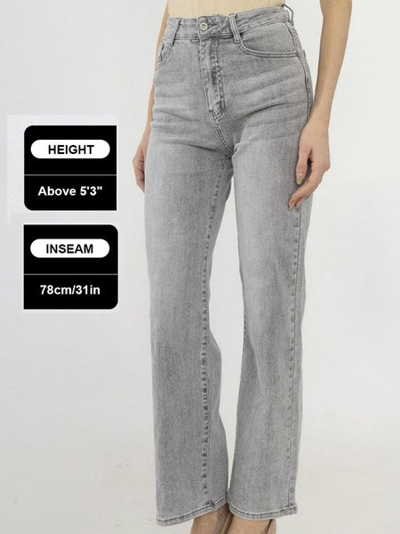 【Tall】KatchMe Women's Wide Leg Jeans - Mid Rise Relaxed Fit Denim Pants, Soft Stretch Comfortable Trousers for Fall & Winter, Streetwear Casual Bottoms