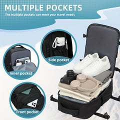 Travel Luggage Vacuum Compression Travel Backpack with Vacuum Pump Combo Set. This vacuum-sealed double-shoulder bag is ideal as luggage for men and women on short business trips, a schoolbag for students, and the top choice for travel outings