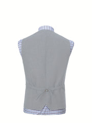 Men'S Vest Wool Blend Herringbone Vintage Men'S Fashion Vest, Groom Best Man Formal Wedding Party Casual Vest