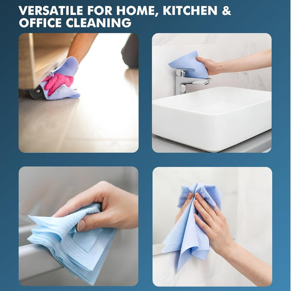 12 X Efforias Centrefeed Blue Rolls | 2 Ply Embossed Paper Towels | Strong & Absorbent | Perfect for Commercial & Kitchen Use Cleaning Toilet