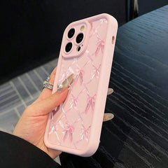 Adorable Phone Case with Bow Design, Compatible with Iphone 11 Through 16 Pro Max.