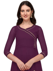 Estationeryhouse Women's Georgette Anarkali Kurta Kurti with Dupatta (Bottoms not Included)