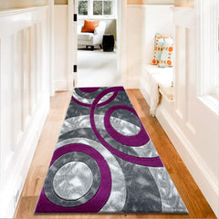 1pc Shaggy Rug – Retro Circle Pattern Dense-Pile Design – Super Soft, Non-Shed, Durable – Ideal for Bedroom, Living Room, Kitchen & Indoor Flooring