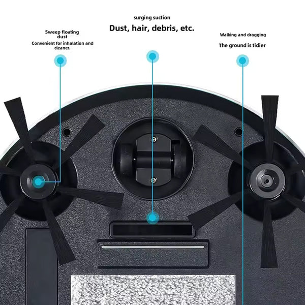 4 Motor Powerful Robot Vacuum and Mop Self Cleaning Station Uses Only Water for Strong Scrubbing and Suction