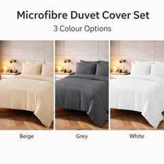 Duvet Cover Set with Matching Pillowcase Microfibre Wrinkle Resistant with Quick Popper Fastening