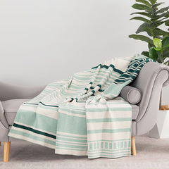 Berkshire Chenille Striped Throw in 3 Colours, 152 X 178 Cm