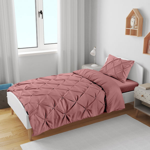 K&A® Pintuck Pinch Pleat Duvet Cover Set with Zipper Closure including Pillowcase – Ultrasoft Brushed Microfiber – Easy Care & Machine Washable