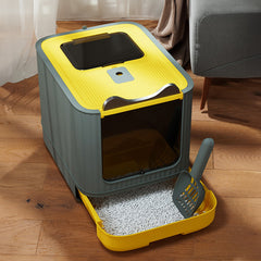 Cat Litter Box, Plastic Pet Toilet, Removable Litter Box, Large Cat Litter Box Hooded Litter Tray Drawer, UV Sterilization and Deodorization, Provide Your Cat with A Comfortable Place