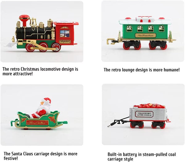 Electric Christmas Train Electric Sound and Light Hangable Christmas Tree Christmas Rail Car Christmas Gifts Children Toys