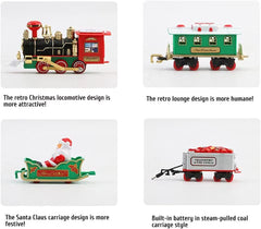 Electric Christmas Train Electric Sound and Light Hangable Christmas Tree Christmas Rail Car Christmas Gifts Children Toys