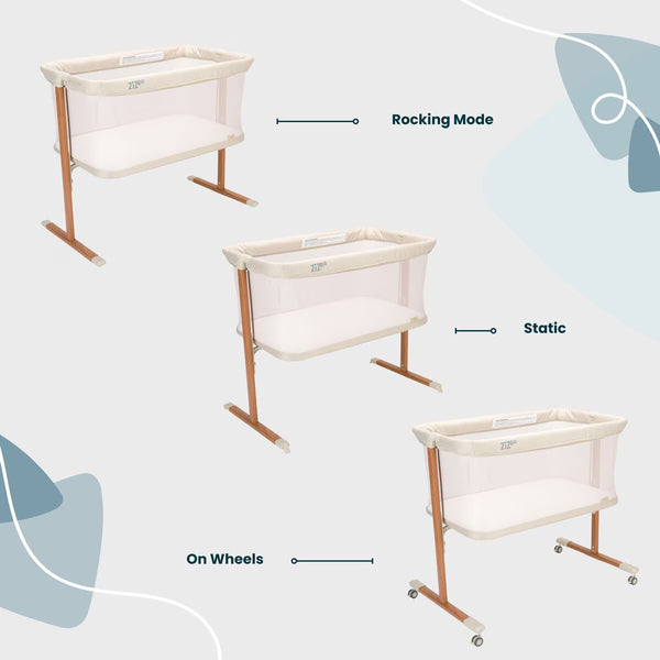 Tutti Bambini Zizee Breathable Rocking Crib, Walnut & Ecru