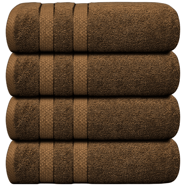 4 X Large Jumbo Bath Towels 100% Egyptian Cotton -75 x 150 cm- Soft Quick Dry Hotel Spa Big Bathroom Towels Set