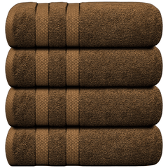 4 X Large Jumbo Bath Towels 100% Egyptian Cotton -75 x 150 cm- Soft Quick Dry Hotel Spa Big Bathroom Towels Set