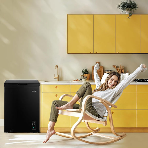 Comfee RCC102BL2UK(E) 99L Freestanding Chest Freezer, with Freezer and Refrigeration Conversion, Inverter Compressor, 4 Star Freezer Rating, Suitable for Outbuildings, Garages and Sheds - Black