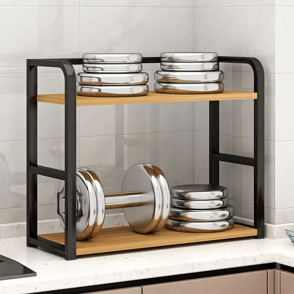 1pc 2 Tier Countertop Storage Rack, Spice Organizer, Countertop Storage Box, Accessories for Bedroom, Bathroom, And Kitchen, Home Storage And Organization, Utility Racks