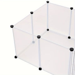 DIY 12 Panels Pet Fence Puppy Pen Crate Cage with Door Dog Rabbit Playpen Metal Enclosure