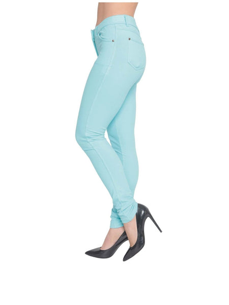 Women’s High-Waisted Stretch Jeans LOOK Jeggings Slim Fit Skinny Denim Trousers – Comfortable, Soft, Pull-On Elastic Waist Pants for Shaping Body Contour, Casual Everyday Wear, Lightweight, Breathable, Stretchy Jean Leggings, Fashion Essentials, Slimming